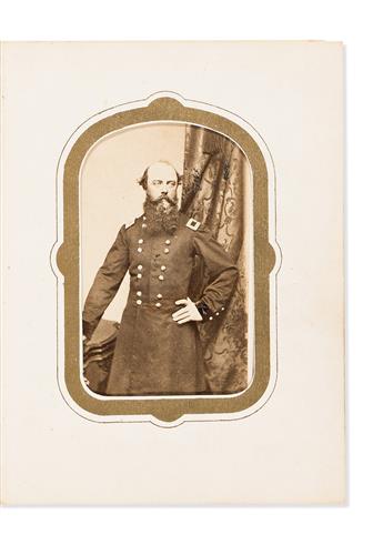 (CIVIL WAR--MASSACHUSETTS.) Carte-de-visite album including John Wilkes Booth and Union officers, apparently compiled by Gov. Andrew.